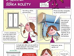 Komiks o stanovení správné šířky látkové rolety