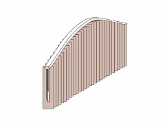vertikální žaluzie s vertikálním obloukem